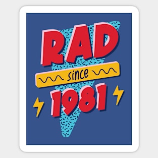 Rad Since 1981 // Retro Memphis Style 90s Nostalgia Sticker